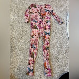 Posh Peanut Pink Floral Butterfly Romper